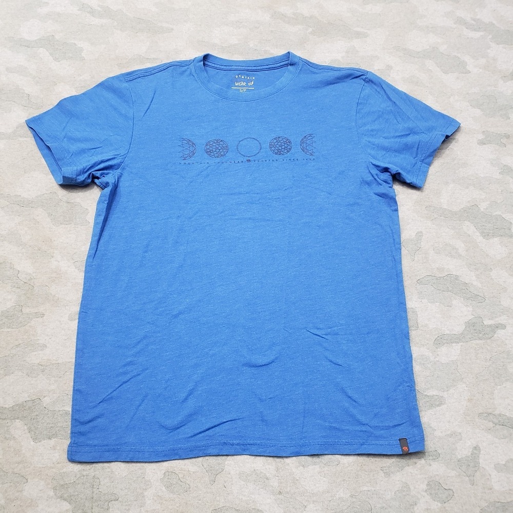 Mountain Hardwear Top Womens Small Blue Short Sleeve Outdoors Hiking Travel Camp